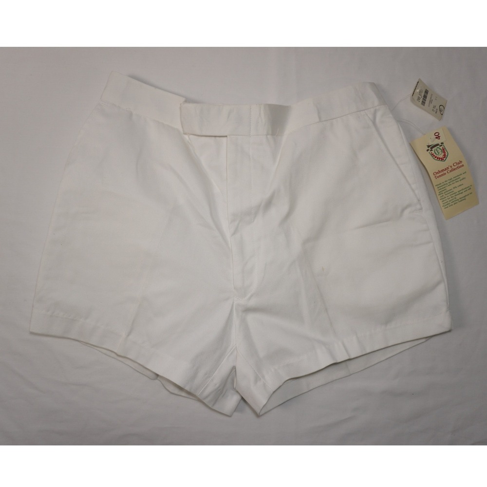 Oshman's Club Size 40 White Cotton Blend Tennis Shorts Vintage